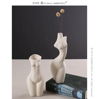 Vase vintage en céramique pour femmes, 1 pièce, design nordique, élégant, vintage, blanc, style boho, décoration intérieure