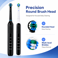 Brosse à dents électrique rotative intelligente puissante, blanchiment des dents, design étanche, poils moyens, Type-C, élimination efficace de la plaque dentaire