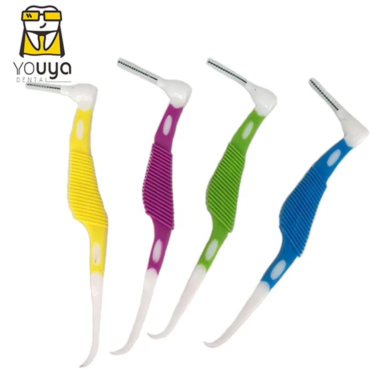 OEM Добро пожаловать, L-образная зубная одноразовая межзубная щетка для взрослых, зубная щетка для ухода