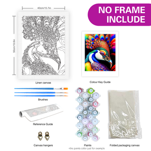 Pintura por Números, Colorido Pavo Real, Dibujo sobre <span class=keywords><strong>Lienzo</strong></span> <span class=keywords><strong>para</strong></span> Decoración del Hogar, Kits de Pintura, Regalo DIY, 40x50cm/16x20 pulgadas - Product Image 2