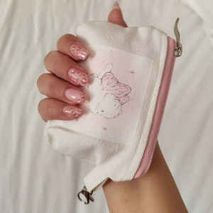 Logo personnalisé taille transfert de chaleur motif mini toile <span class=keywords><strong>fermeture</strong></span> éclair monnaie monnaie carte rouge à lèvres titulaire pochette avec <span class=keywords><strong>fermoir</strong></span> en métal - Product Image 3