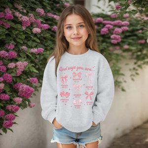 Sweat-shirt à capuche Christian pour filles, avec motif nœud, à manches longues, en tissu tricoté respirant, pour enfants et femmes - Product Image 5