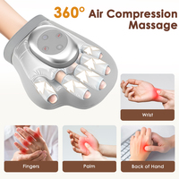 Masseur de mains chauffant sans fil à air comprimé rechargeable pour la paume, le poignet et les doigts, avec compression chaude