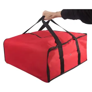 Toptan termal Pizza Tote soğutucu çanta Polyester yalıtımlı profesyonel yemek Pizza taşıma çantası özelleştirilmiş moda 1000 adet