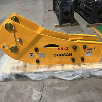 Marteau brise-roche hydraulique latéral robuste pour SB 43, 5-12 tonnes, diamètre de la pointe de 75 mm, boîte de vitesses, pour l'exploitation minière
