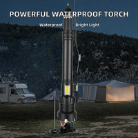 Lampe torche tactique X74 à LED, 5000 lumens, en alliage d'aluminium, indice de protection IP65, 7 modes, rechargeable par USB, zoom, portée du faisceau 300-400 m