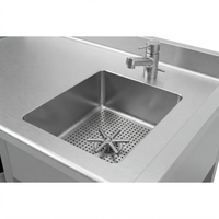 Stasiun Koktail All-in-One dengan Icewell 80L, Pembersih Gelas, Set Bumbu, Unit Bar dari Baja Tahan Karat 304L Food-Grade