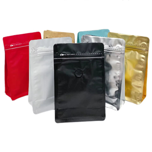 Bolsa de Café Horizontal Cuadrada de Fondo Plano con Sellado de Ocho Lados, Válvula Unidireccional y Cierre de Cremallera - Product Image 1