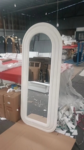 Hiện Đại Hình Dạng Lượn Sóng Không Thường Xuyên Thiết Kế Trang Trí Nhôm Gỗ Đóng Khung Đầy Đủ Chiều Dài Đứng Sàn Gương Cho Đám Cưới Những dịp - Product Image 2