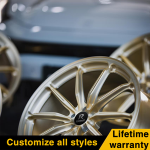 Ruedas forjadas de 10 radios de 17-26 pulgadas para Tesla Model 3 Model Y <span class=keywords><strong>Porsche</strong></span> Taycan <span class=keywords><strong>Motorsport</strong></span> Acabado dorado Llantas de rendimiento ligero - Product Image 2