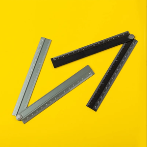 Righello Pieghevole 30cm in Lega di Alluminio con Goniometro, Strumento di Misurazione Geometrica per Architetti - Product Image 5