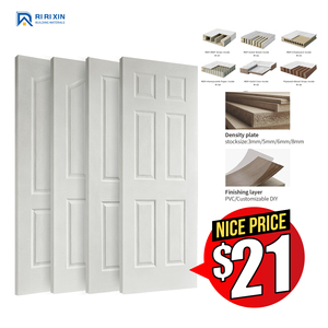 Portes de sécurité intérieures blanches en chêne thaïlandais massif et noyer, avec peinture écologique pour chambre à coucher - Product Image 2