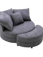 Fauteuils et tabourets en tissu de style crème, en forme d'arc et sur pieds, pour salon, chambre, balcon, chaise de loisirs