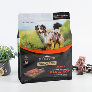 Sac d'emballage alimentaire pour animaux de compagnie imprimé chien d'extérieur, pochette laminée noire et orange pour aliments pour chiens saveur <span class=keywords><strong>kangourou</strong></span> actif - Product Image 1
