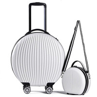 18 pouces rouge noir ABS + PC Ins Hot Travel Bagages Bag Set Modern Cartoon Lady Trolley Valise à main pour cosmétiques Trousse de maquillage