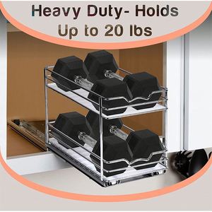 2 Tier Heavy Duty Slide Out Seasoning Pull Out Spice Rack Drawer Organizer for <b>Kitchen</b> Cabinet and <b>Pantry</b> - Product Image 6