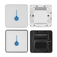 Sakelar Dinding WIFI Smart Light Dimmer EU US dengan Panel Kaca Temper dan Casing Plastik untuk Kontrol Rumah Pintar