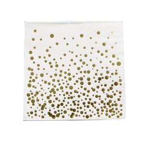 Paper Napkins 330mmx330mm Printed Golden Polka Dot For Birthday Parties Hotel Use - Product Image 4