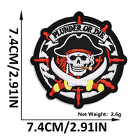 Patchs brodés à thermocoller style rétro sombre, nautique, viking, barbares, pirates des Caraïbes, crânes pour moto et punk