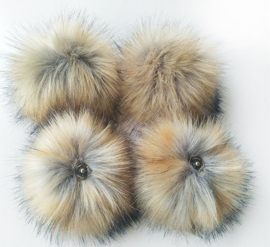 Прямая Заводская поставка, большой помпон натурального цвета из 100% натурального меха енота для шапок/украшение брелка