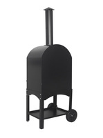 Four à pizza au feu de bois à double usage en acier inoxydable de 12 pouces avec roues pour barbecue