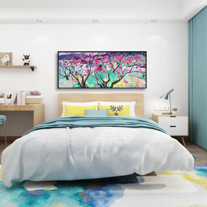 Riproduzione Realistica di Dipinto a Olio 'Fiori di Pesco' di Zhang Liping Ten Li, Arte Murale per Soggiorno e Camera da Letto - Product Image 4