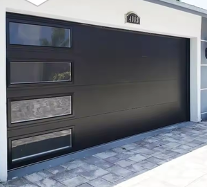 Porte de <span class=keywords><strong>garage</strong></span> automatique résidentielle populaire avec panneau en verre à impact ouragan Caractéristique coupe-vent Surface finie - Product Image 1
