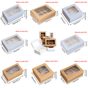 Tùy Chỉnh Trắng Trong Suốt Mini Window Rõ Ràng 2 4 6 8 Lỗ Muffin <span class=keywords><strong>Cup</strong></span> Bánh Cupcake Giấy Đóng Gói Hộp - Product Image 6