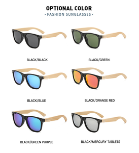 質の良い価格ファッションUV400レトロスタイリッシュなカスタマイズロゴサングラスメンズ竹木製シェードOEM卸売サングラス - Product Image 3