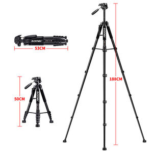 ZOMEI Q188 Mini trépied professionnel pour appareil photo et téléphone portable, 188 cm, aluminium, portable, pour la prise <span class=keywords><strong>de</strong></span> vue vidéo, Yiscaxia - Product Image 4
