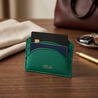 Portefeuille porte-cartes fin et cousu avec plusieurs emplacements pour cartes, pochette portable pour le rangement quotidien des cartes bancaires