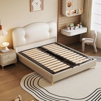 Einfaches Modernes Hochwertiges Polsterbett, Massivholz-Bettgestell, Weich & Komfortabel, Ideal für Schlafzimmer, Villen und Apartments