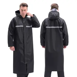 LOTUS Rain Gear Thick Oxford Fabric Adults Long one-piece raincoat man and women windbreaker rain wear