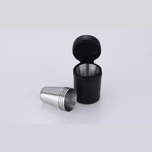 Stainless Steel Mini <b>Cup</b> <b>Set</b> 36x24x42mm Portable With Zippered Case For Outdoor Use - Product Image 4