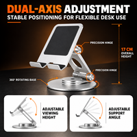 Support de tablette en alliage d'aluminium CNC, support de bureau ergonomique réglable pour tablette iPad Kindle, pliable, portable, vente en gros B2B