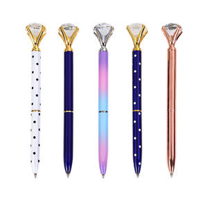 定制金属商务中性笔礼品水晶笔银色徽标女士金属促销笔 - Product Image 2