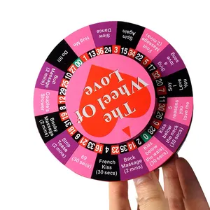 لوح دوار إلكتروني صغير محمول إنجليزيًا يصلح للتسلية في عيد الحب عجلة هدية للحفلات المريحة ألعاب جنسية على شكل لوحة للحب