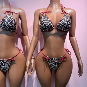 Costume da Bagno Bikini XS 2026 Nuovo Stampa Leopardata da Donna, Sexy, Due Pezzi, per Spiaggia - Product Image 6