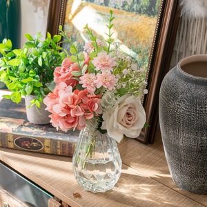 CallaFloral Ramo de Rosas y Hortensias Artificiales de Tela Tejida Plástica para Decoración del Hogar y Accesorios de Boda CF01362 - Product Image 1