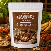 Ginseng Neun-Schätze-Tee 10g Pyramidenbeutel 25 Packungen Kräuterinfusion für Männer Tägliche Vitalität Gesundheitsförderung Natürliches Wohlbefinden