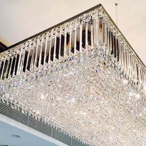 अनुकूलित इंजीनियरिंग राजभोज हॉल आधुनिक k9 क्रिस्टल छत लालप डिजाइन वर्ग विला होटल लॉबी लक्जरी बड़ी चंडेलियर - Product Image 6