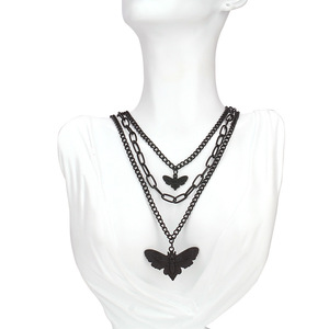Collar de Calavera de Polilla de Moda Europea y Americana, Cadena Multicapa de Aleación de Zinc, Joyería Unisex para Fiestas - Product Image 3