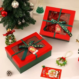 Caja de Regalo Navideña de Cartón Corrugado Rígido Ecológico con Ventana Transparente, Juego de Cajas con Forro de Esponja, Empaque de Lujo para Regalos de Fiesta - Product Image 4