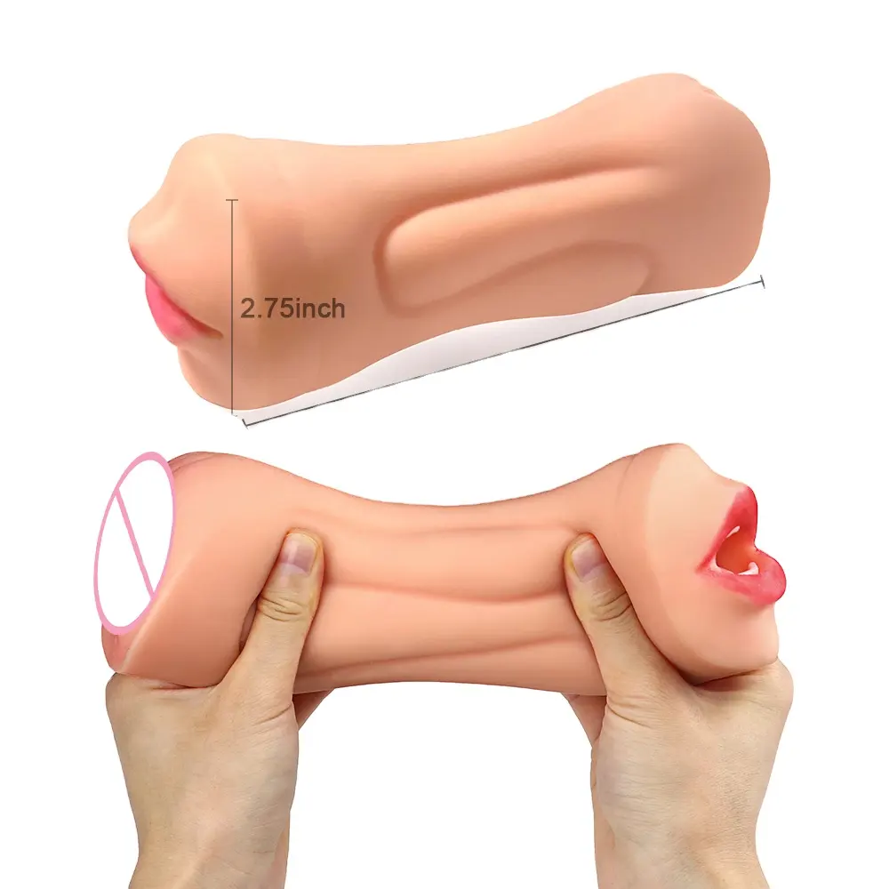 Realistic Vagina Deep Throat Double Hole Sex Toy for Men Real Pussy Oral Mouth Sex Product Male Masturbation