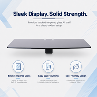 Étagère murale simple pour DVD en verre trempé de 6 mm, taille 460x250 mm, pour appareil AV