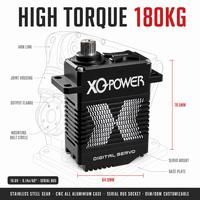 Servo Tahan Air XQ-POWER XQ-S9150D 180kg 16.8V Gear Logam Casing Aluminium Lengan Robot RC Kustom Massal 452g