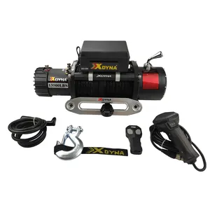 Xdyna-winch-12v eléctrico con cuerda sintética, 13500 libras, 24v