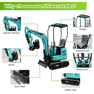 Mini-excavatrice de 1,2 tonne, petite pelle sur chenilles avec moteur EPA, compacte et hydraulique, pour jardin, ferme et construction - Product Image 3