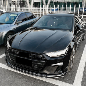 Audi A7 S7 C8 Front Bumper Lip Splitter Piano Black Carbon Fiber Texture ABS 2019+ Exterior Modification Part - Product Image 3