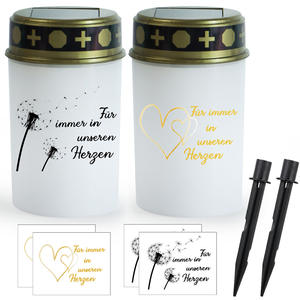 Batterie ou bougies solaires motif coeur en plastique <span class=keywords><strong>cimetière</strong></span> lumières décoratives bougies <span class=keywords><strong>pour</strong></span> tombes deuil mémorial funérailles - Product Image 2